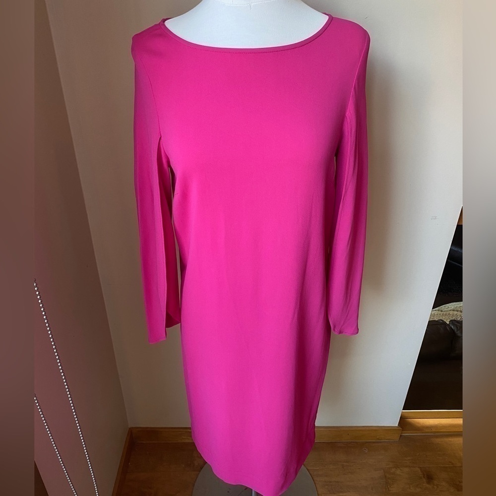 Bright Pink Sheath Dress with Open Sleeves by Maesta NWT